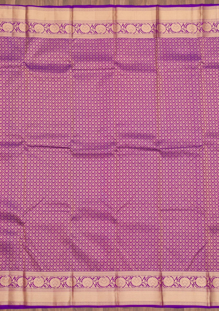 Purple Zariwork Pure Silk Saree-Koskii