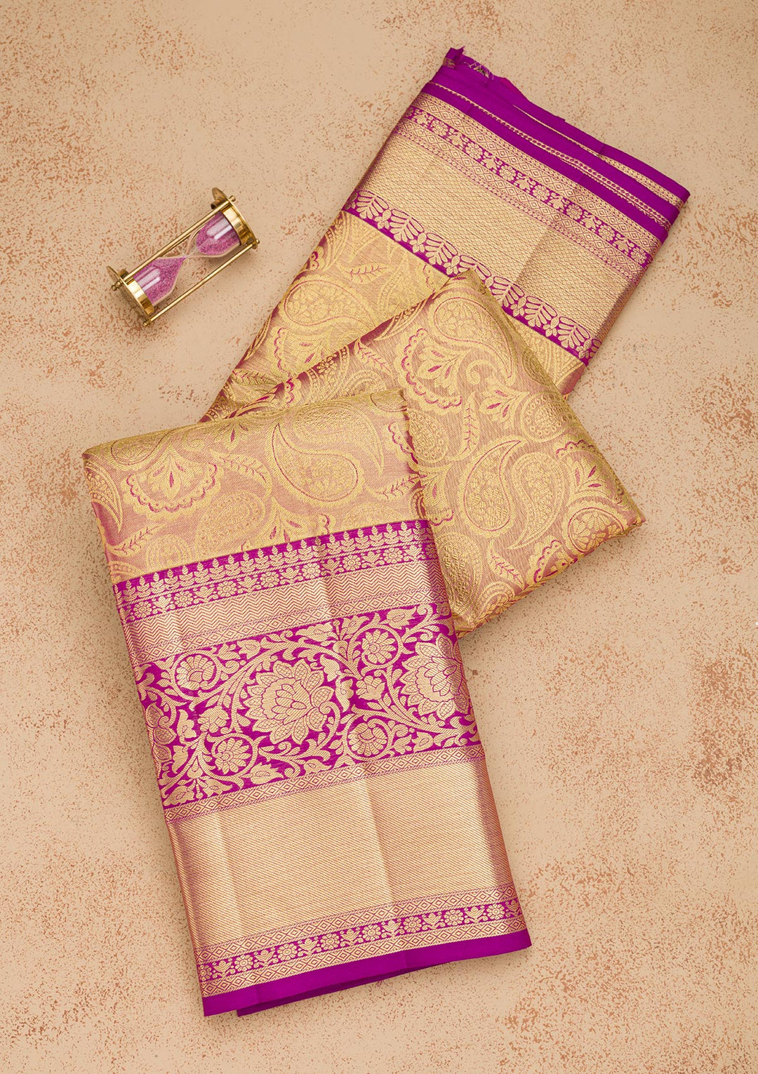Purple Zariwork Pure Silk Saree-Koskii