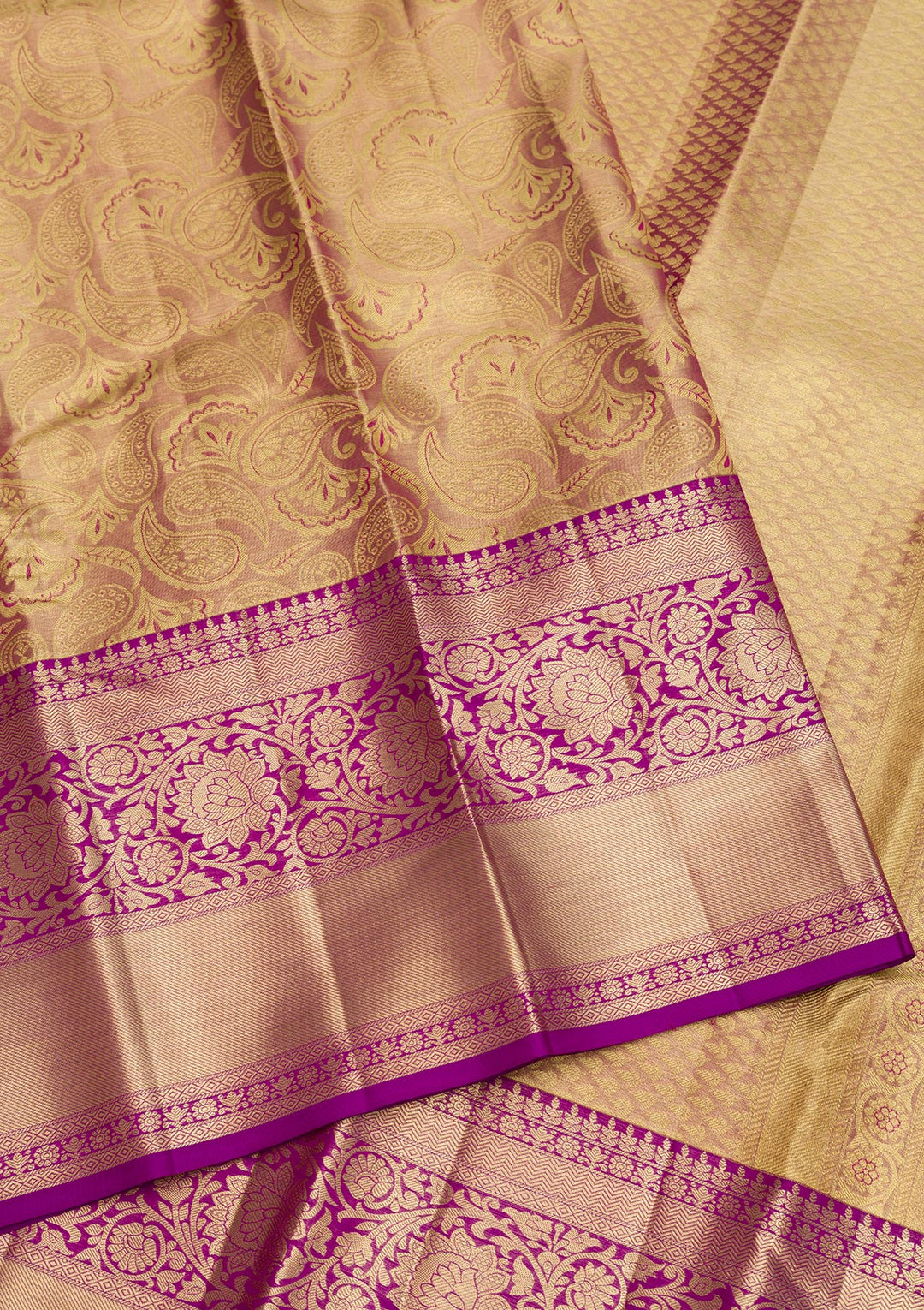 Purple Zariwork Pure Silk Saree-Koskii
