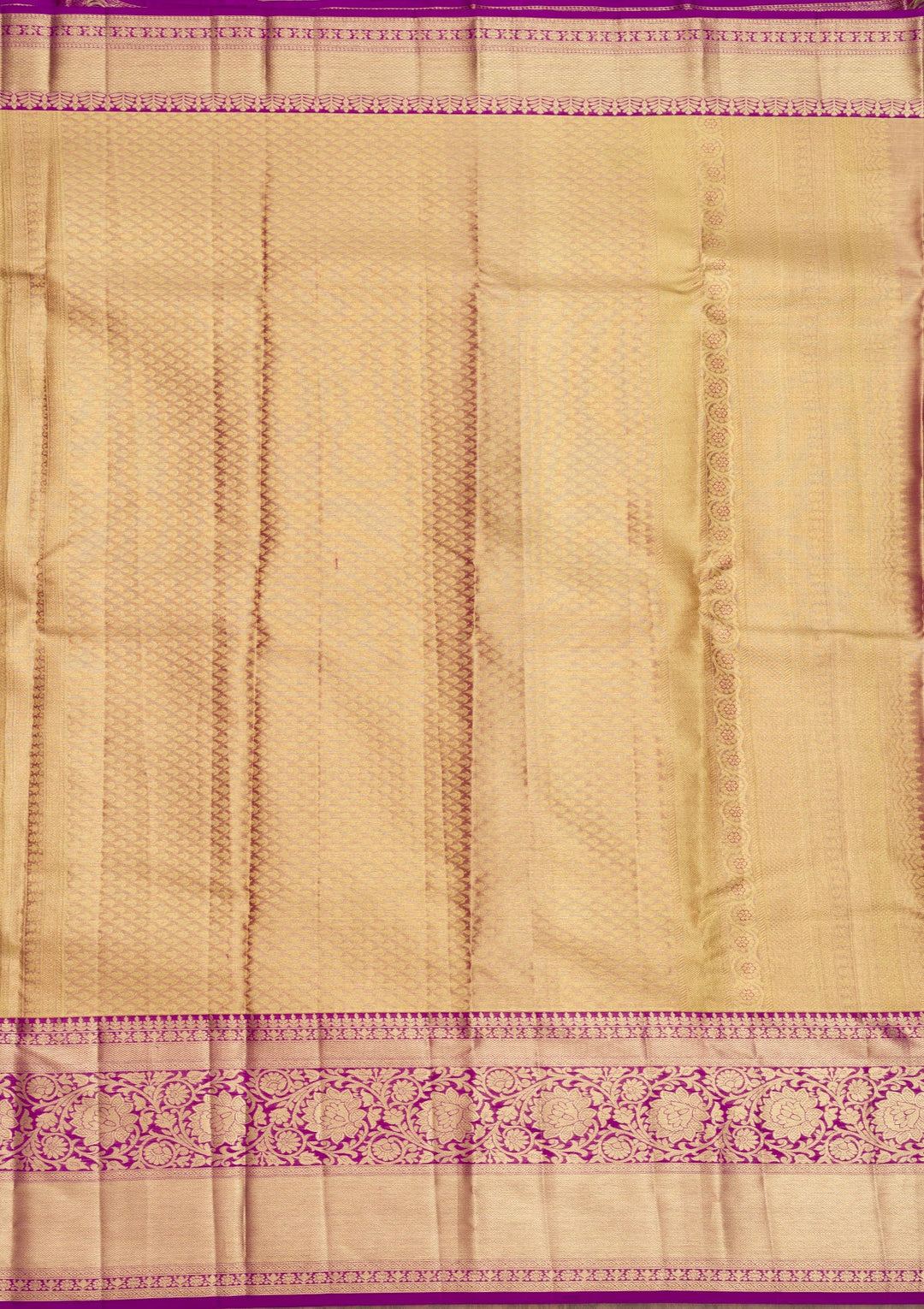 Purple Zariwork Pure Silk Saree-Koskii