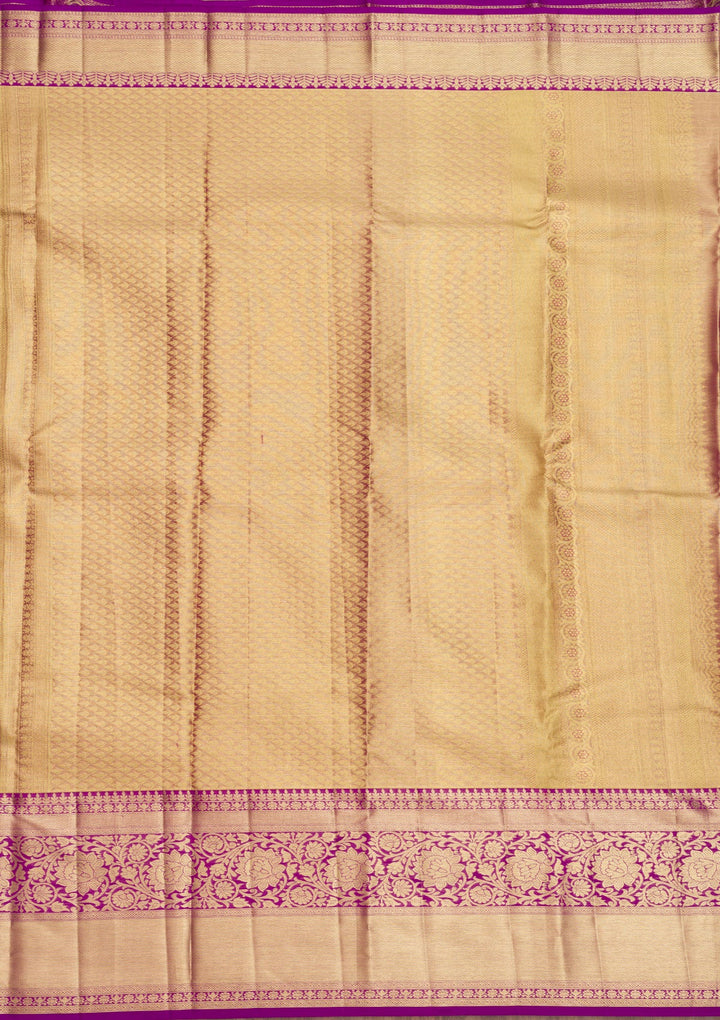 Purple Zariwork Pure Silk Saree-Koskii
