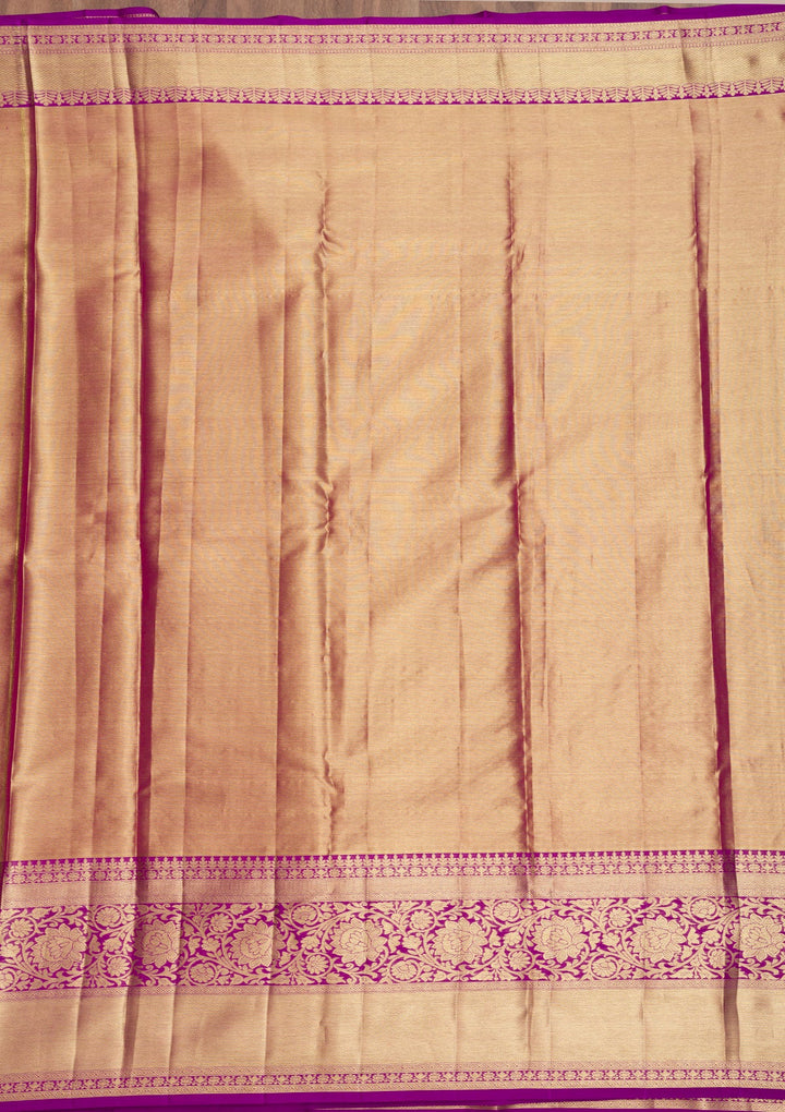 Purple Zariwork Pure Silk Saree-Koskii