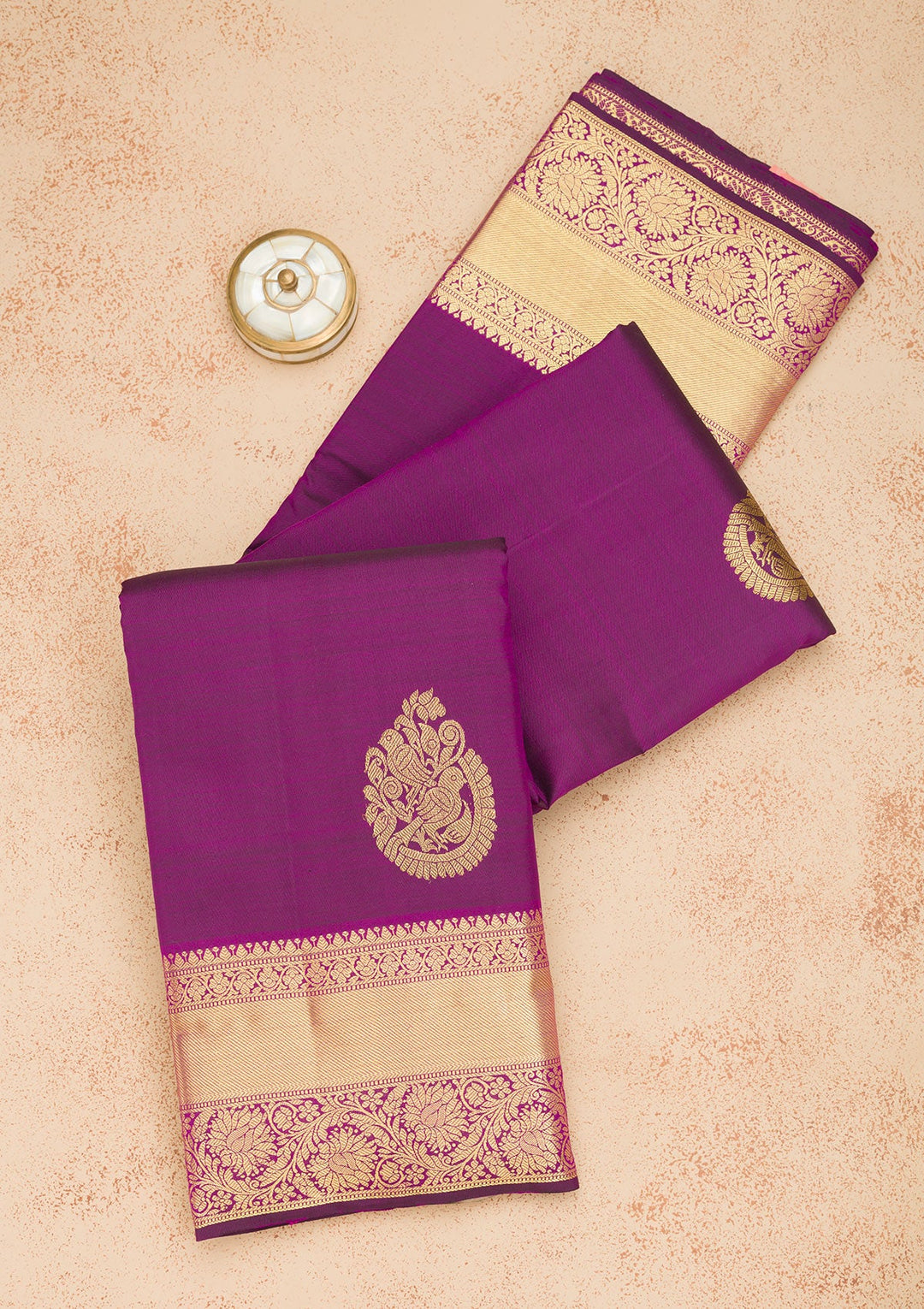 Purple Zariwork Pure Silk Saree-Koskii