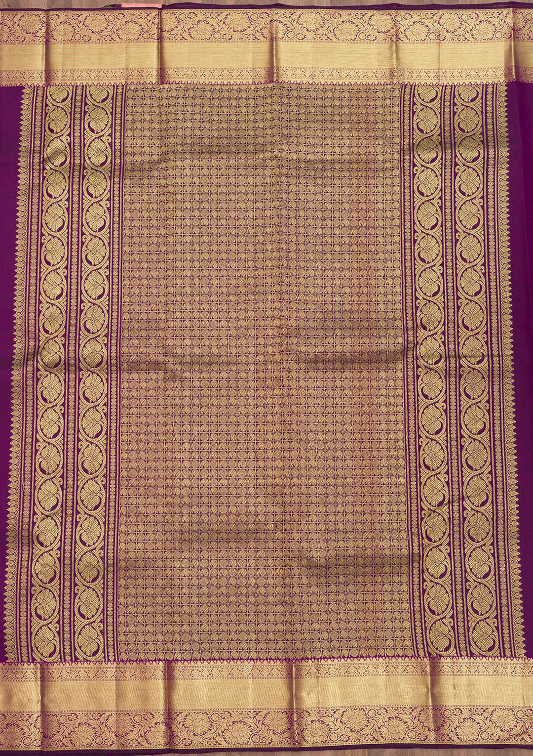 Purple Zariwork Pure Silk Saree-Koskii