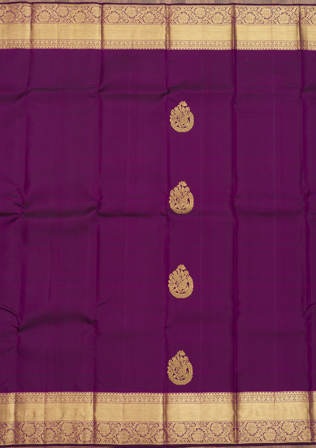 Purple Zariwork Pure Silk Saree-Koskii