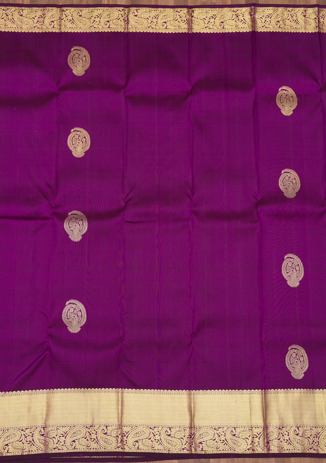 Purple Zariwork Pure Silk Saree-Koskii