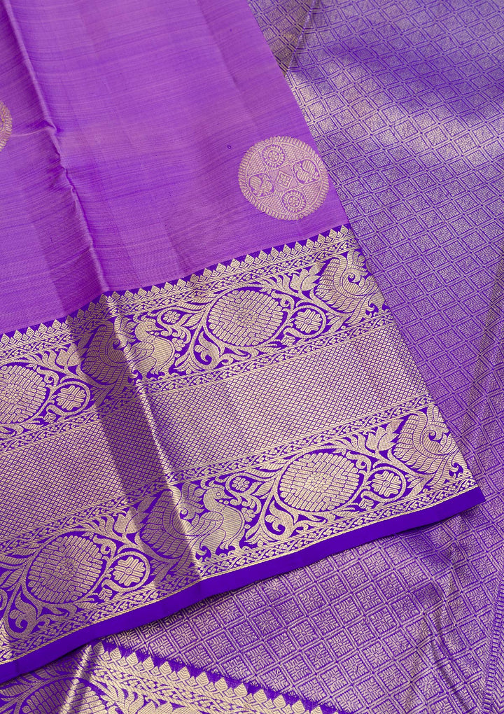 Purple Zariwork Pure Silk Saree-Koskii
