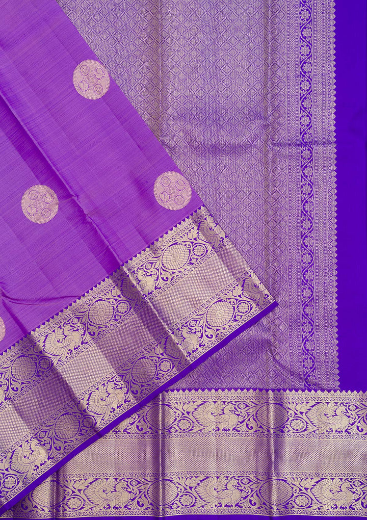 Purple Zariwork Pure Silk Saree-Koskii