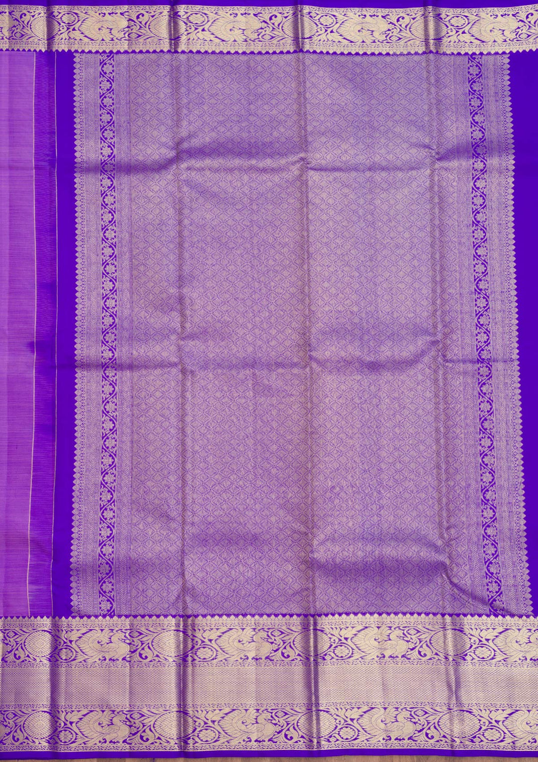 Purple Zariwork Pure Silk Saree-Koskii