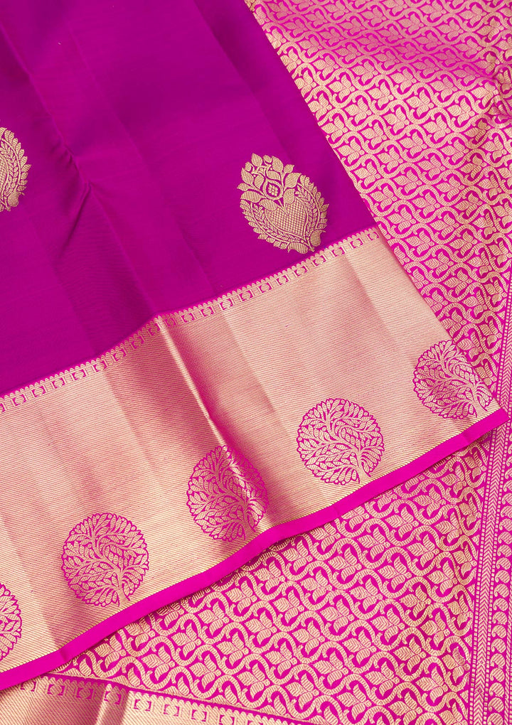 Purple Zariwork Pure Silk Saree-Koskii