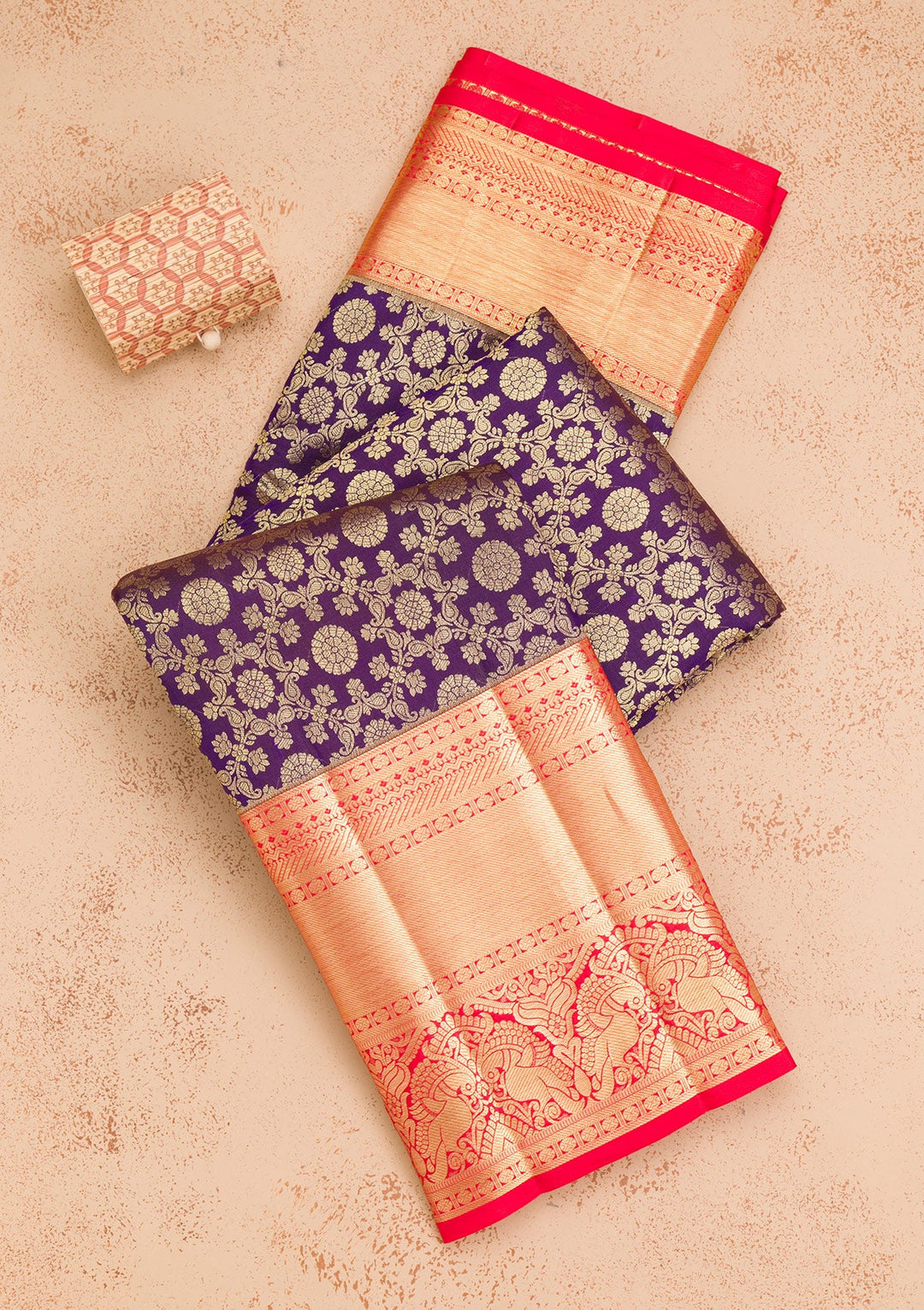 Purple Zariwork Pure Silk Saree-Koskii