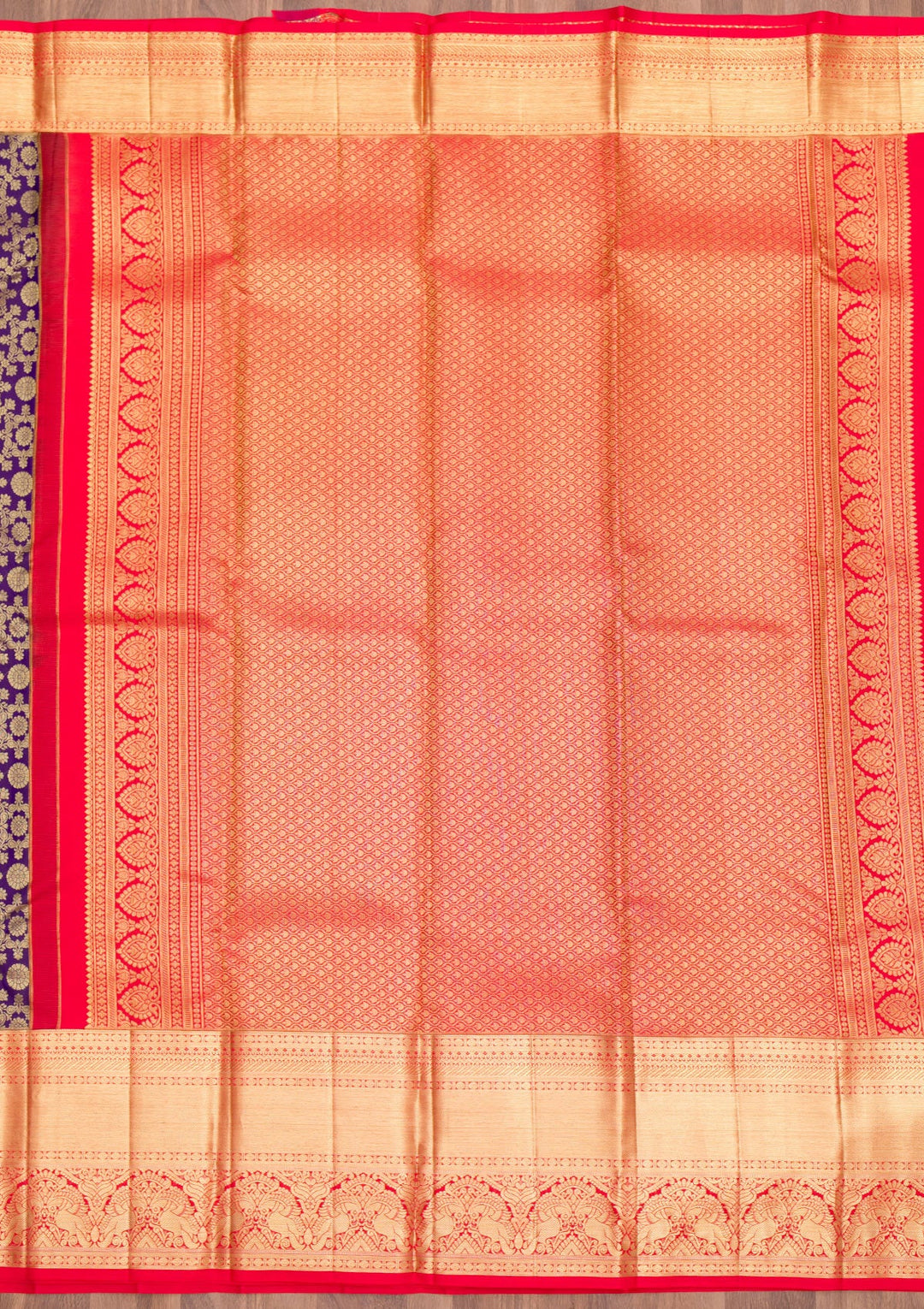 Purple Zariwork Pure Silk Saree-Koskii