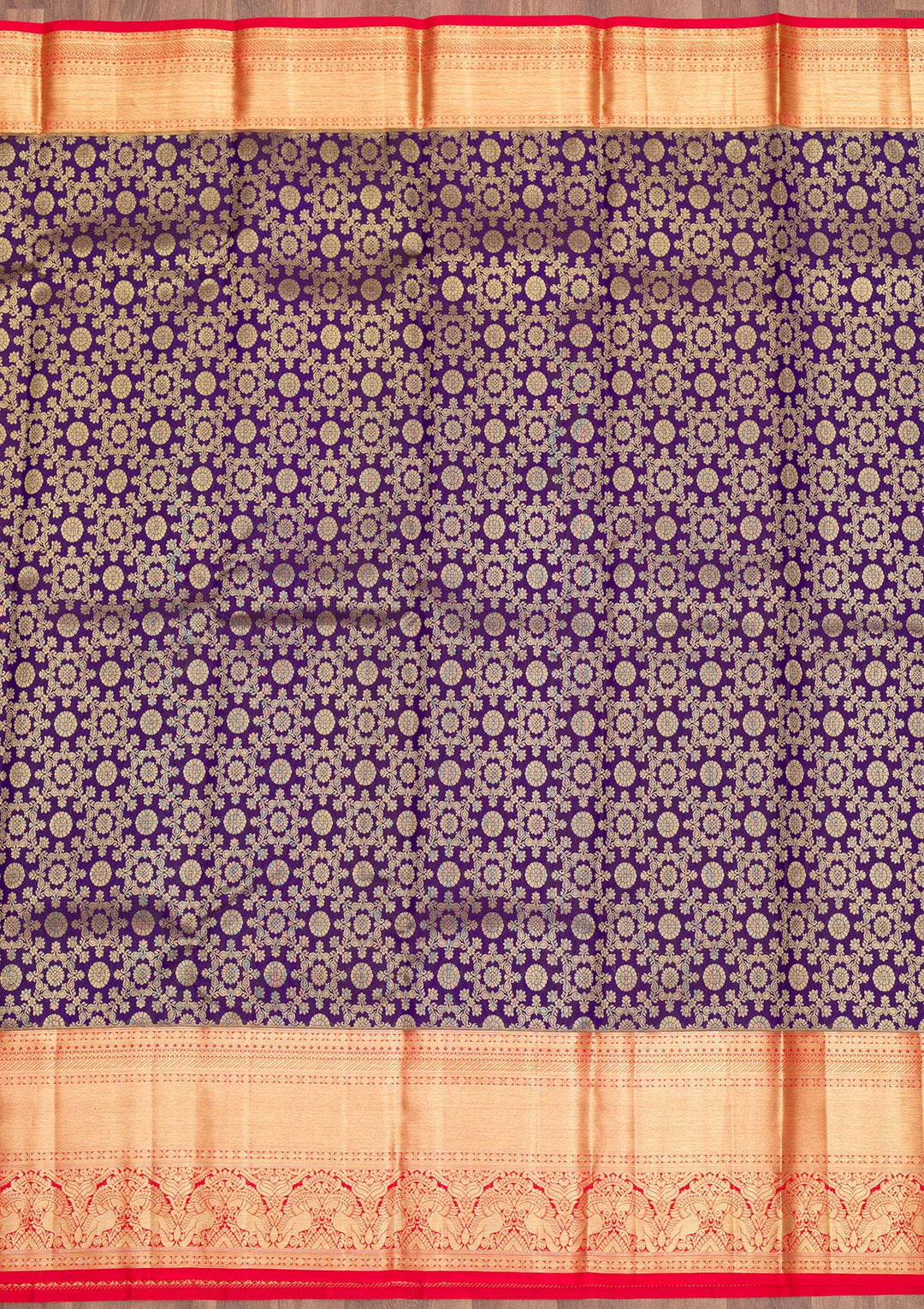 Purple Zariwork Pure Silk Saree-Koskii