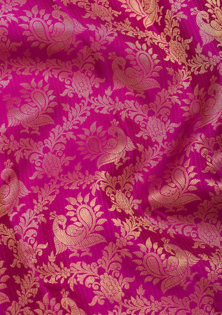 Purple Zariwork Pure Silk Saree-Koskii
