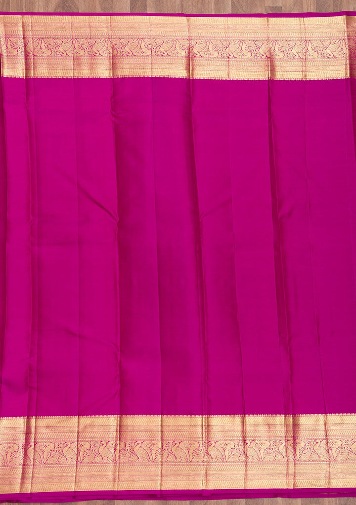 Purple Zariwork Pure Silk Saree-Koskii