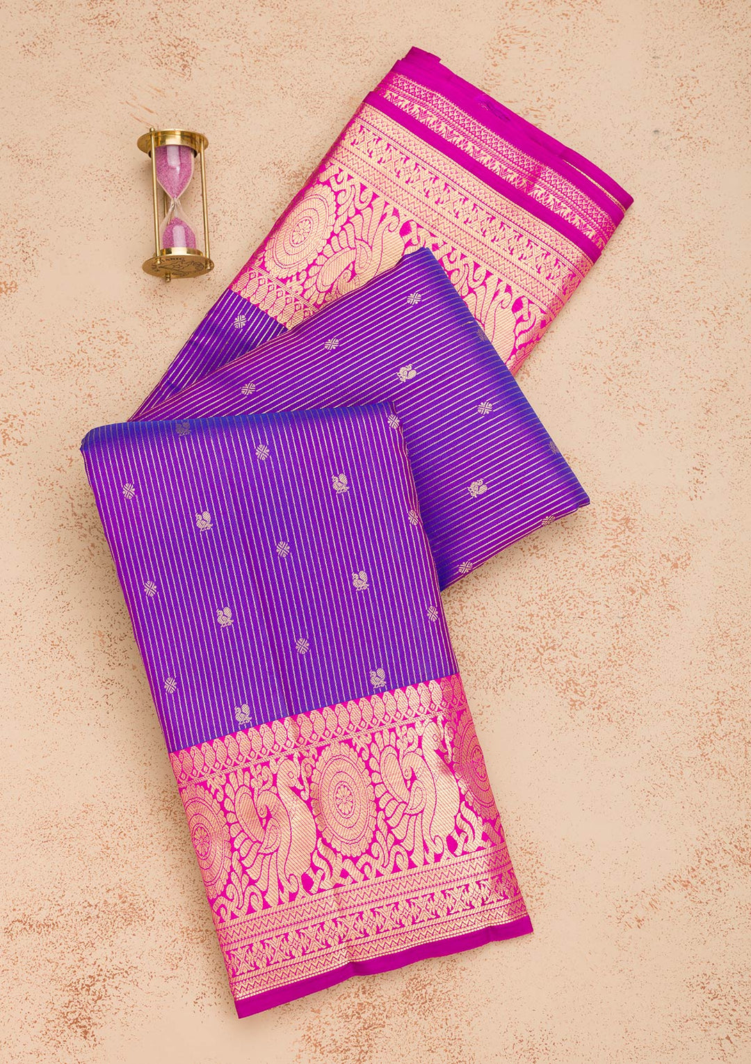 Purple Zariwork Pure Silk Saree-Koskii
