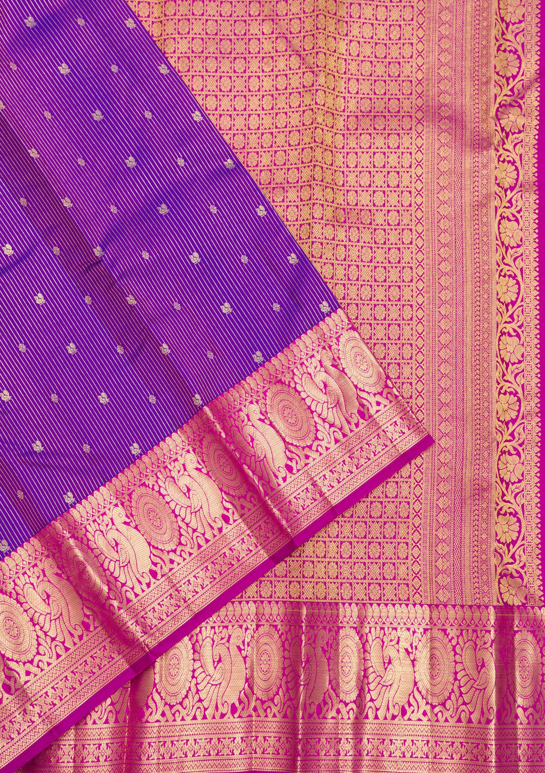 Purple Zariwork Pure Silk Saree-Koskii