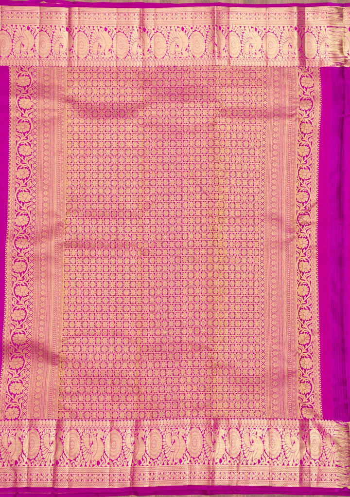 Purple Zariwork Pure Silk Saree-Koskii