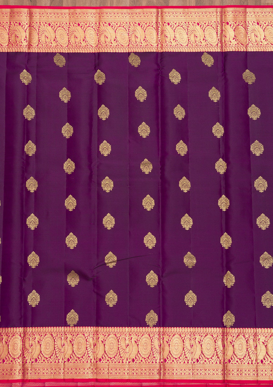 Purple Zariwork Pure Silk Saree-Koskii