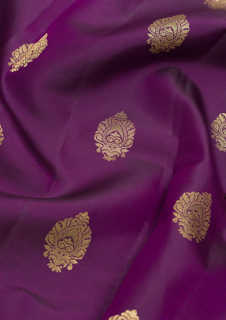 Purple Zariwork Pure Silk Saree-Koskii