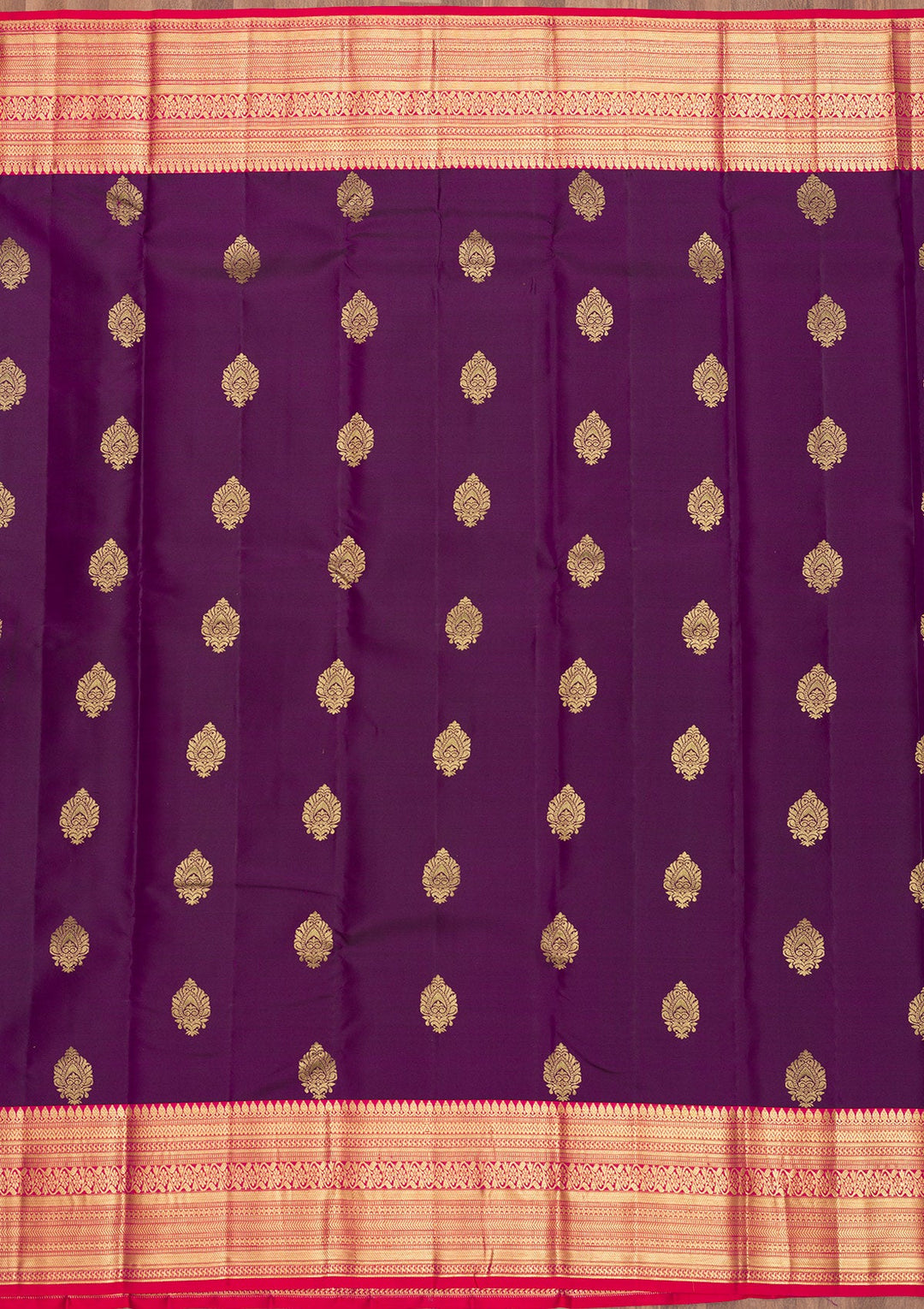 Purple Zariwork Pure Silk Saree-Koskii