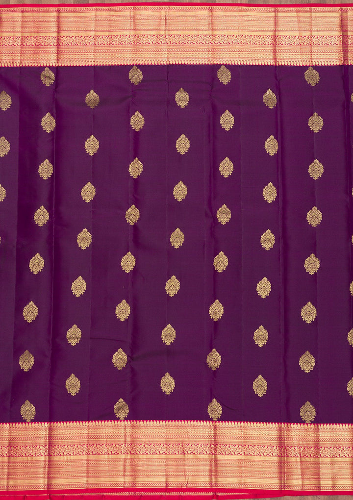 Purple Zariwork Pure Silk Saree-Koskii