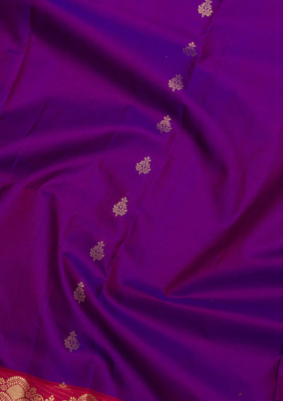 Purple Zariwork Pure Silk Saree-Koskii