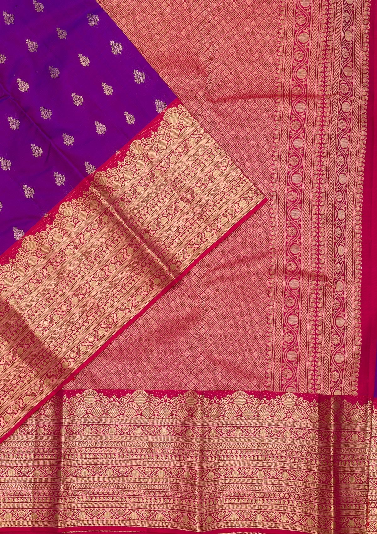 Purple Zariwork Pure Silk Saree-Koskii