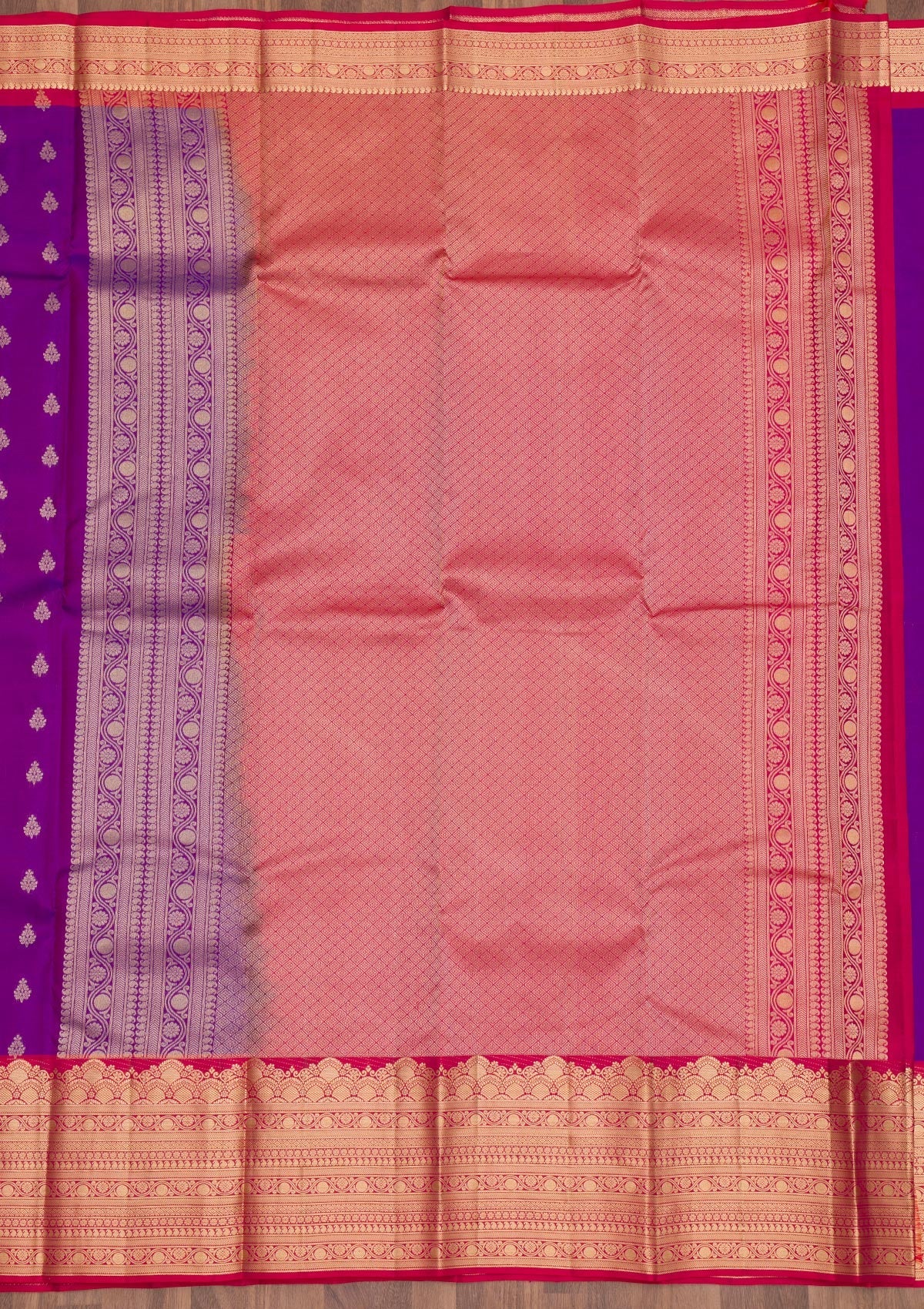 Purple Zariwork Pure Silk Saree-Koskii