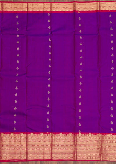 Purple Zariwork Pure Silk Saree-Koskii