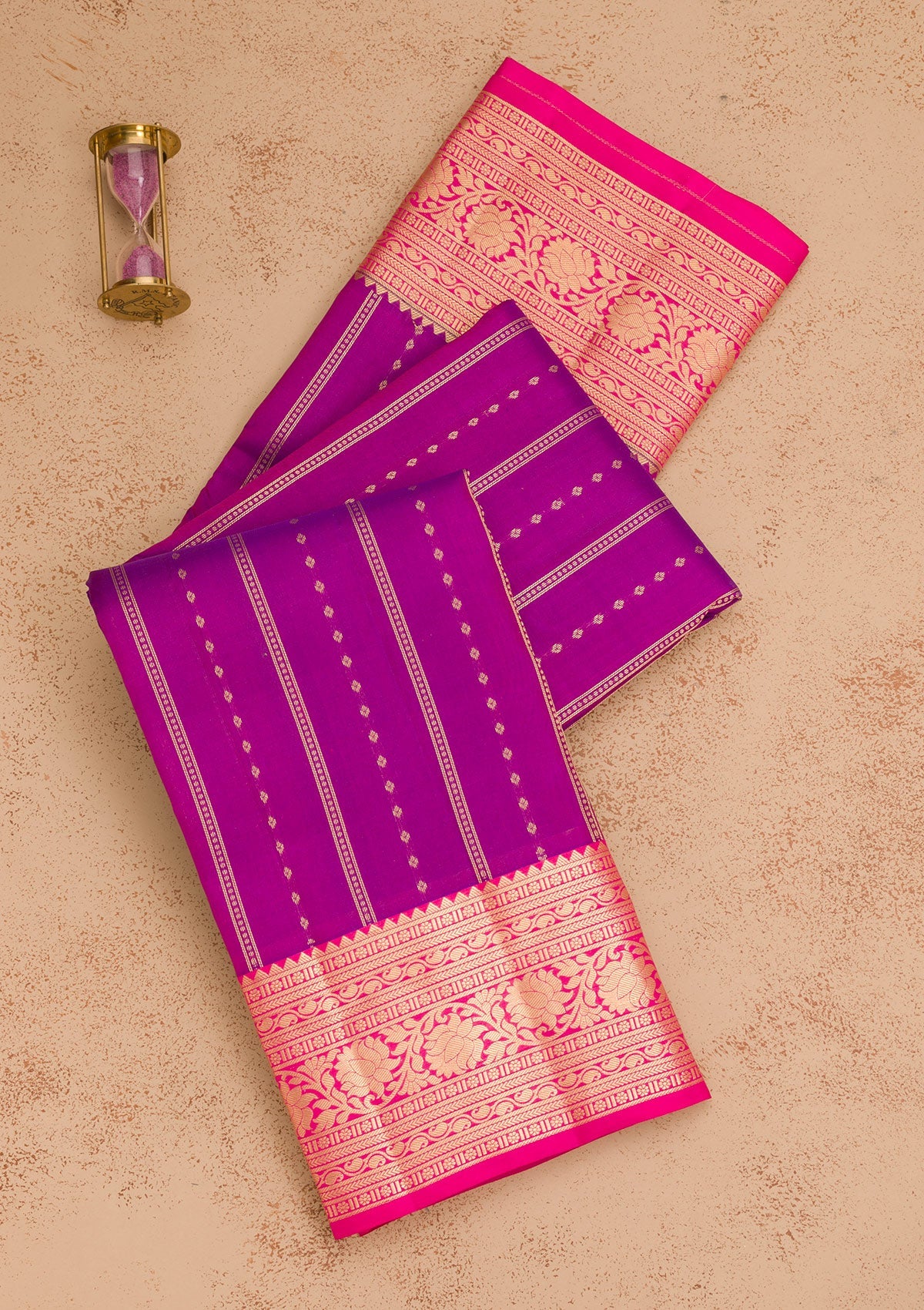 Purple Zariwork Pure Silk Saree-Koskii