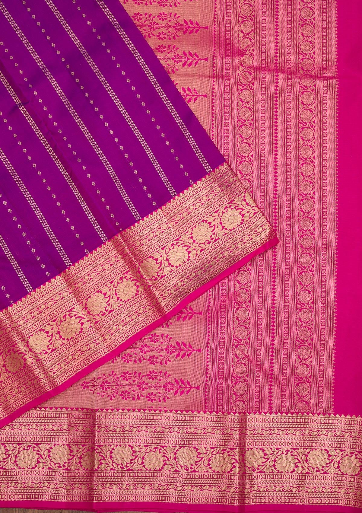 Purple Zariwork Pure Silk Saree-Koskii