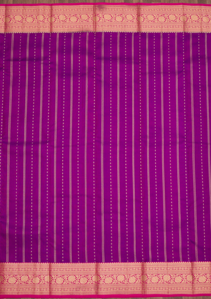 Purple Zariwork Pure Silk Saree-Koskii