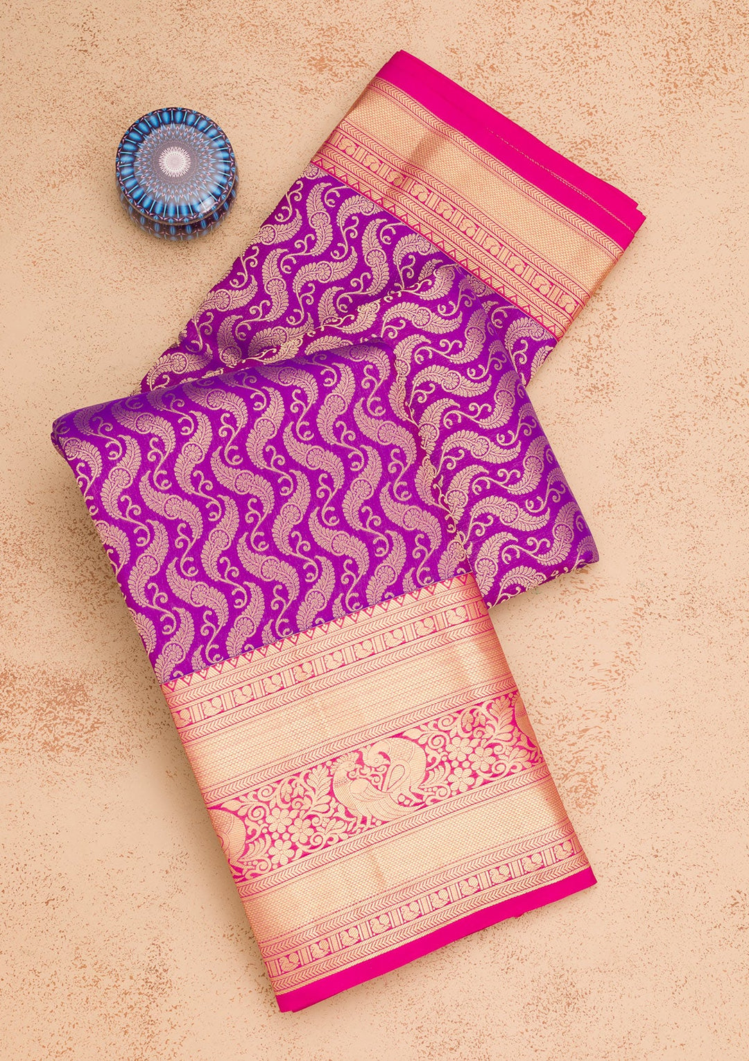 Purple Zariwork Pure Silk Saree-Koskii