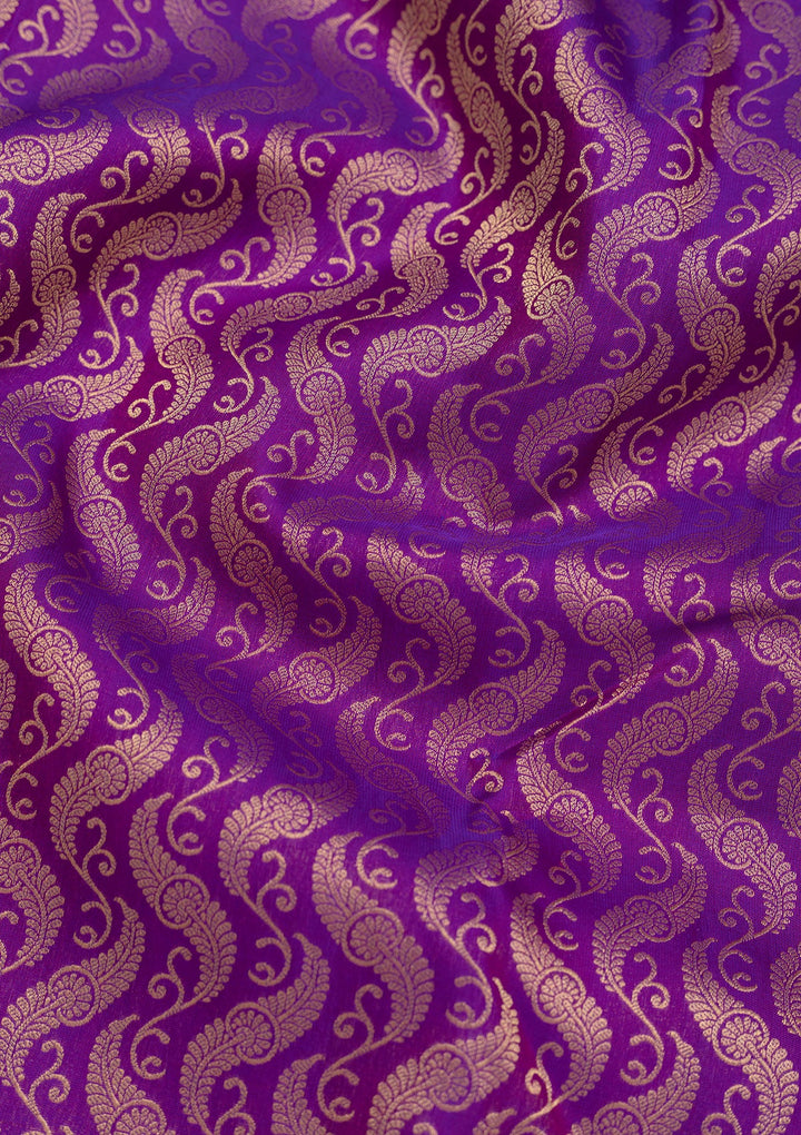 Purple Zariwork Pure Silk Saree-Koskii