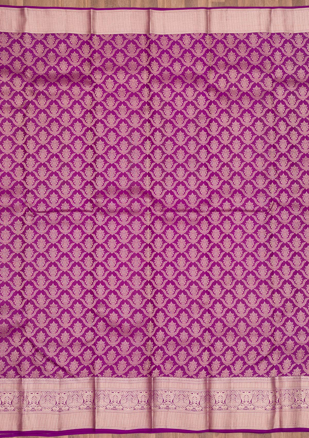Purple Zariwork Pure Silk Saree-Koskii