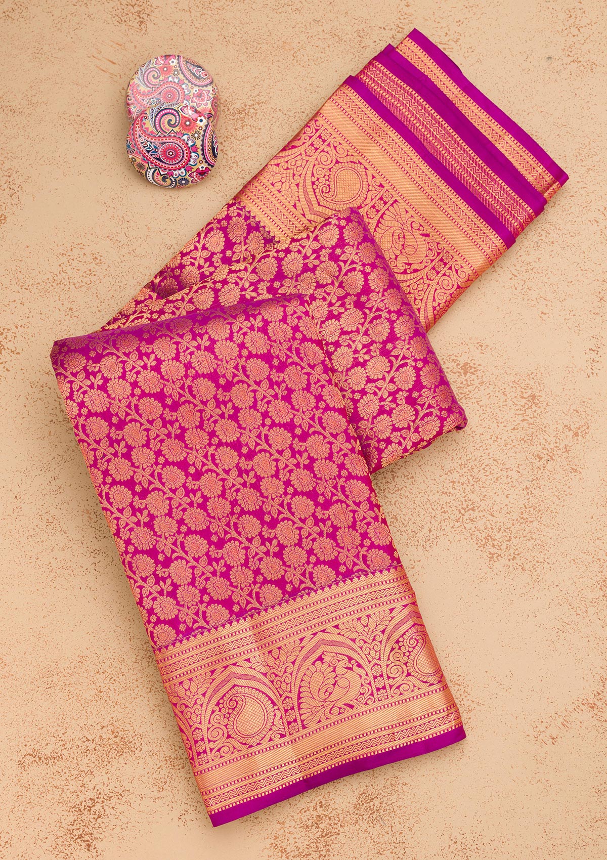 Purple Zariwork Pure Silk Saree-Koskii