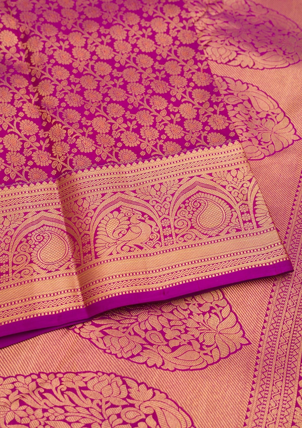 Purple Zariwork Pure Silk Saree-Koskii