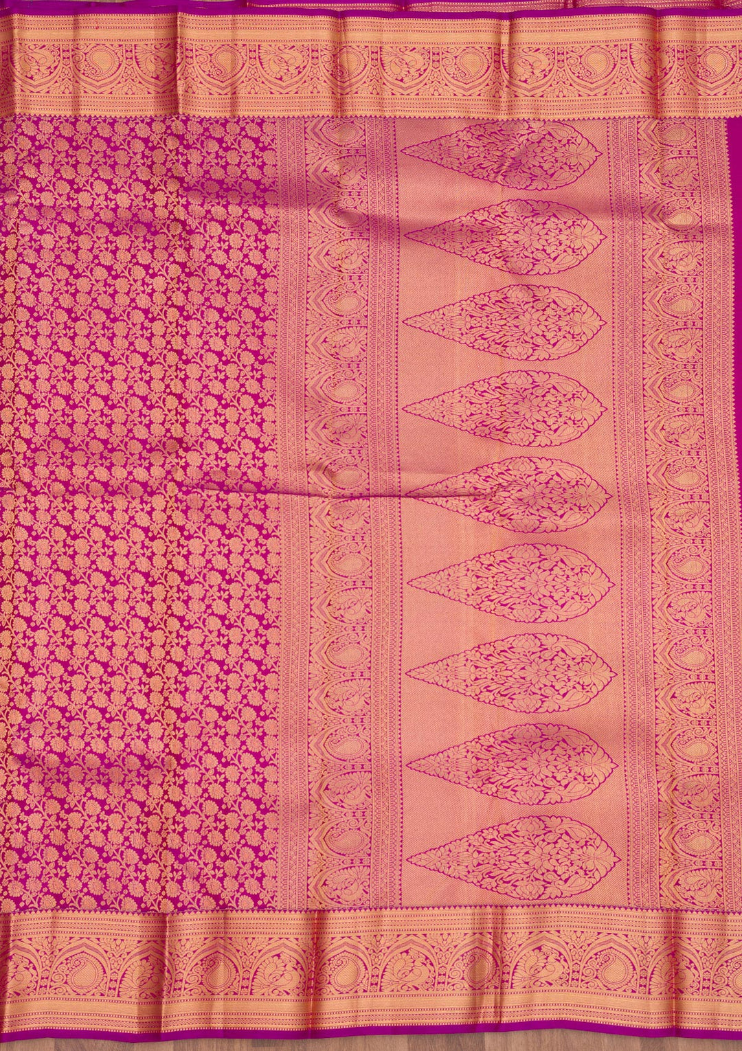 Purple Zariwork Pure Silk Saree-Koskii