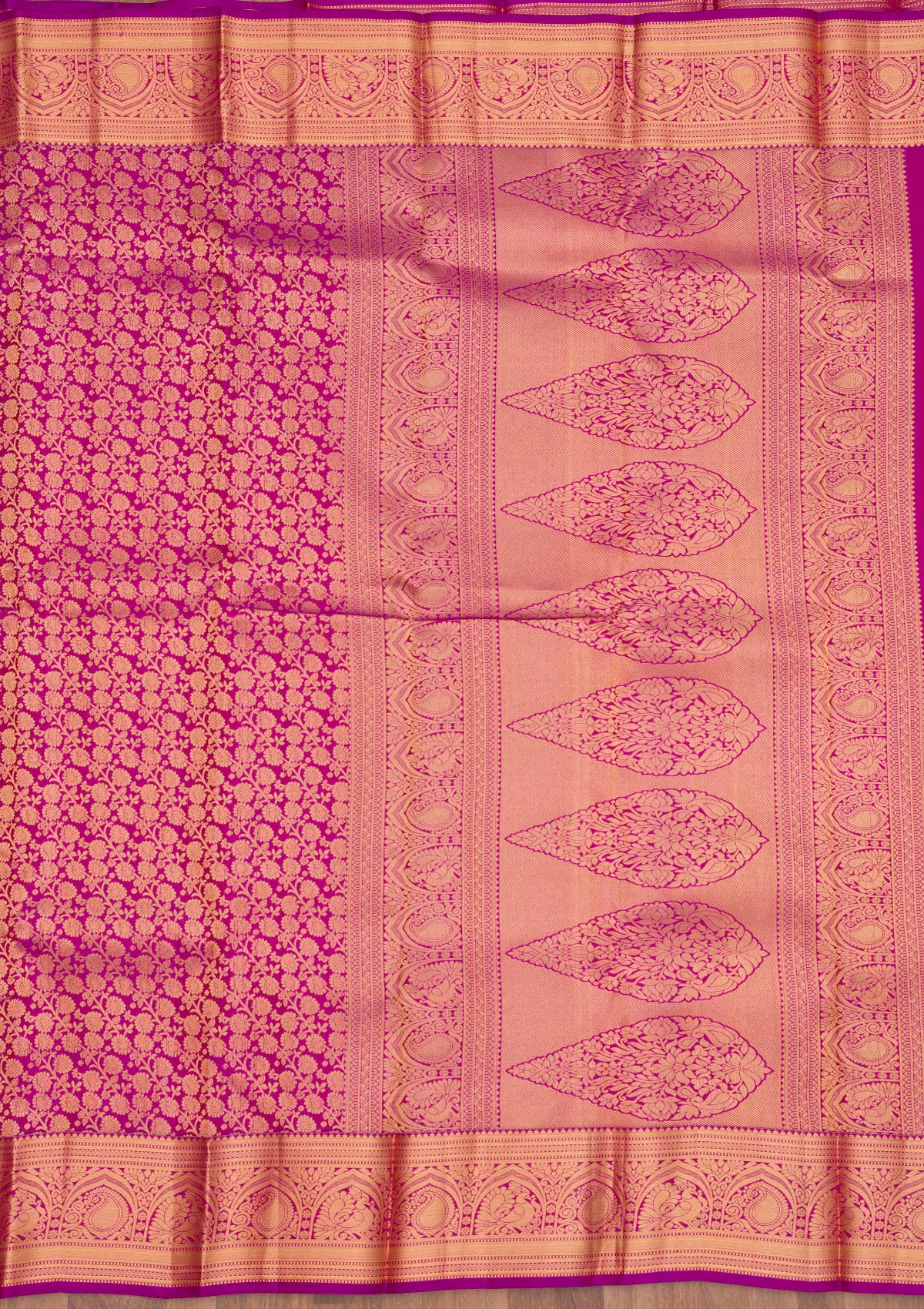 Purple Zariwork Pure Silk Saree-Koskii