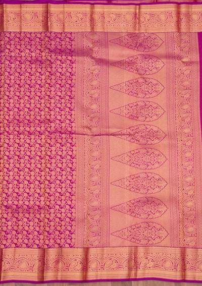 Purple Zariwork Pure Silk Saree-Koskii