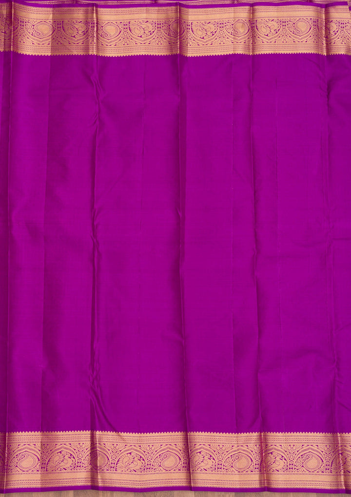 Purple Zariwork Pure Silk Saree-Koskii
