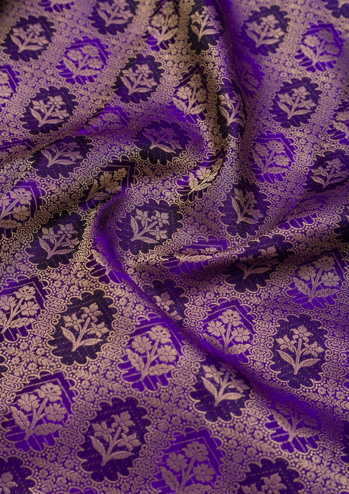 Purple Zariwork Pure Silk Saree-Koskii