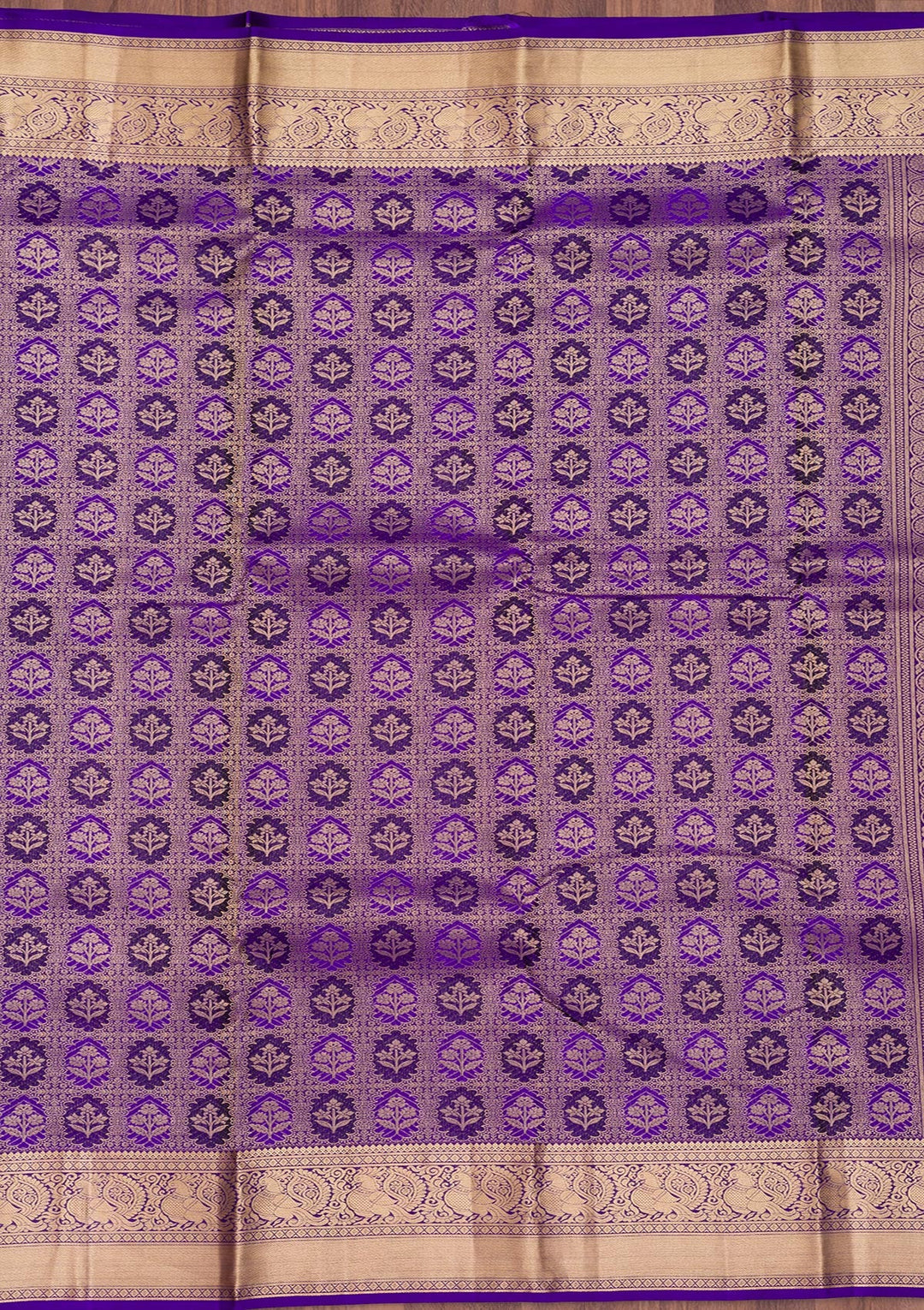 Purple Zariwork Pure Silk Saree-Koskii