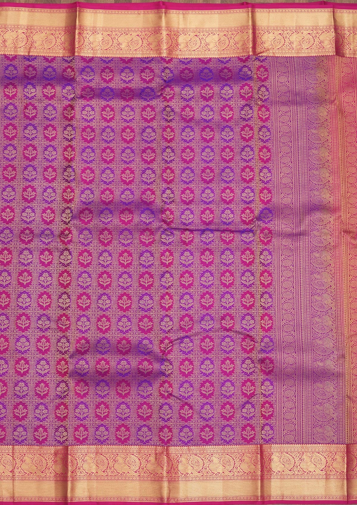 Purple Zariwork Pure Silk Saree-Koskii