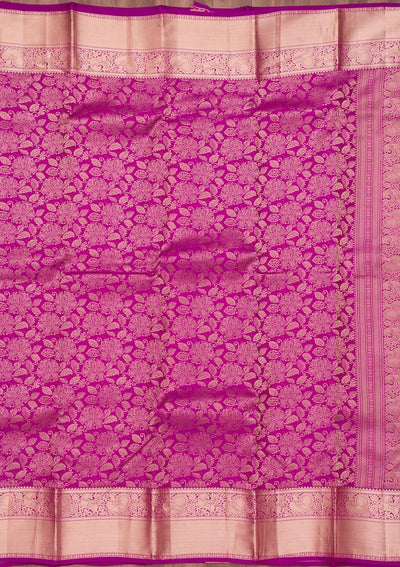 Purple Zariwork Pure Silk Saree-Koskii