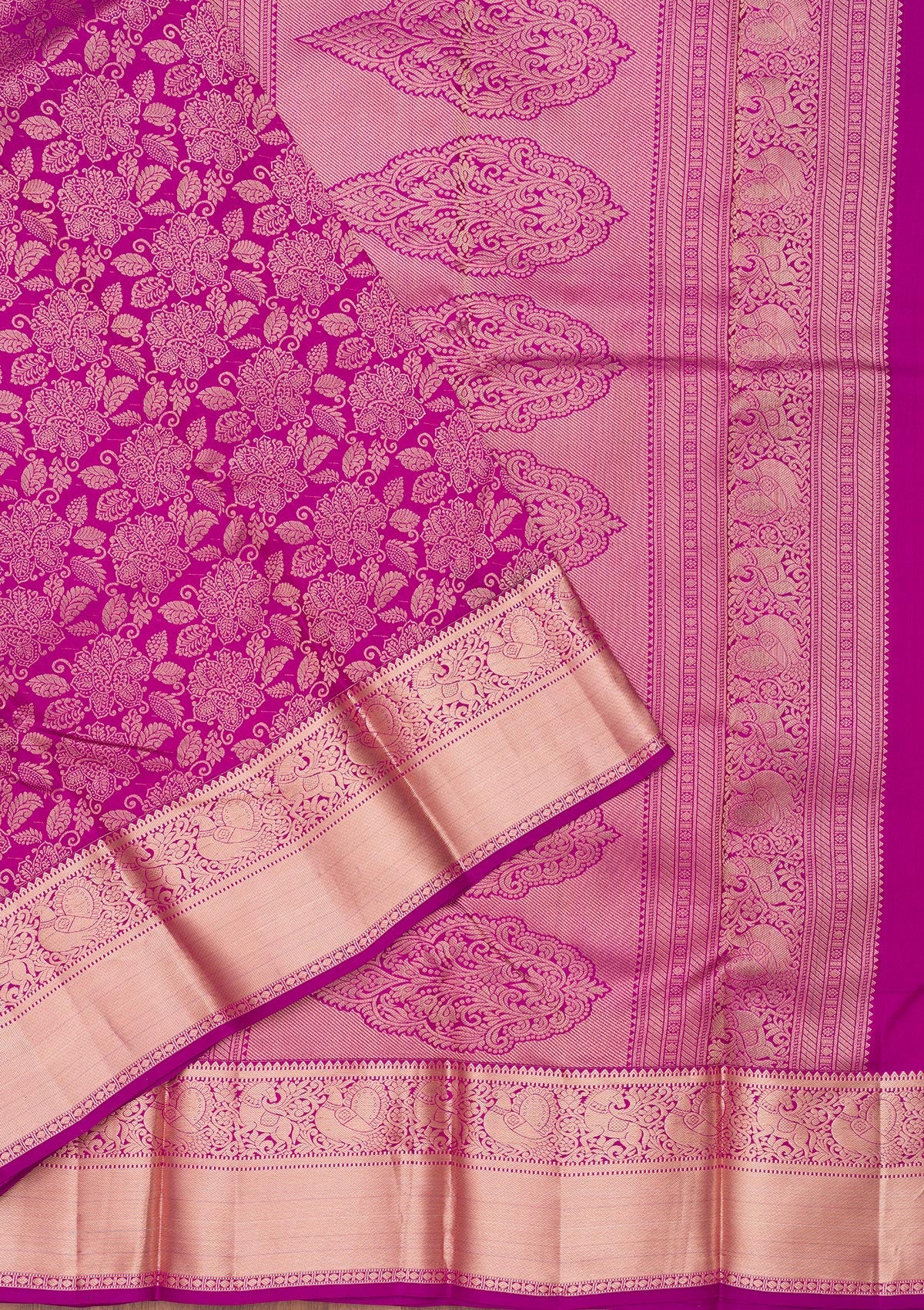 Purple Zariwork Pure Silk Saree-Koskii