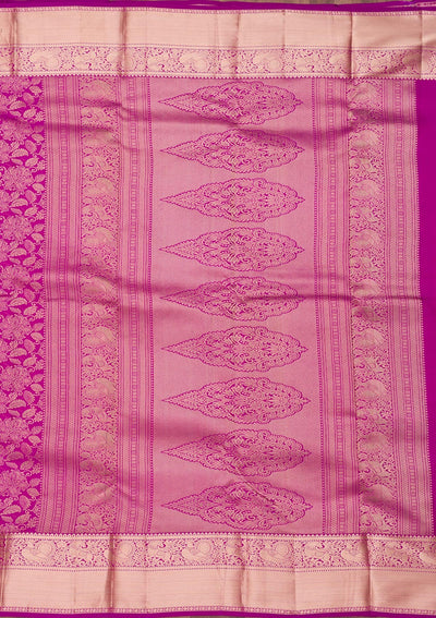 Purple Zariwork Pure Silk Saree-Koskii