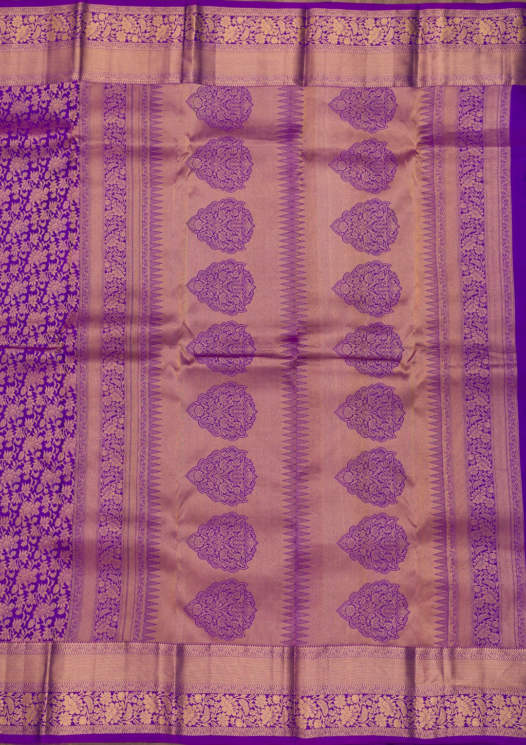 Purple Zariwork Pure Silk Saree-Koskii