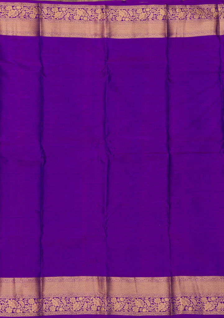 Purple Zariwork Pure Silk Saree-Koskii